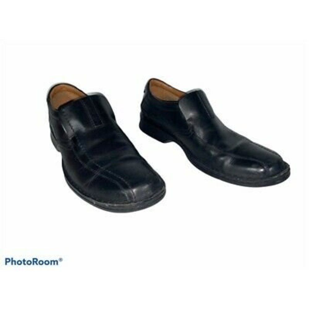 Clarks Mens Loafers Shoes Black Soft Cushion Ortholite Bicycle Toe Slip On 11 M